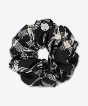 체크 실크 스크런치 - 블랙:칼리코 / 8110932