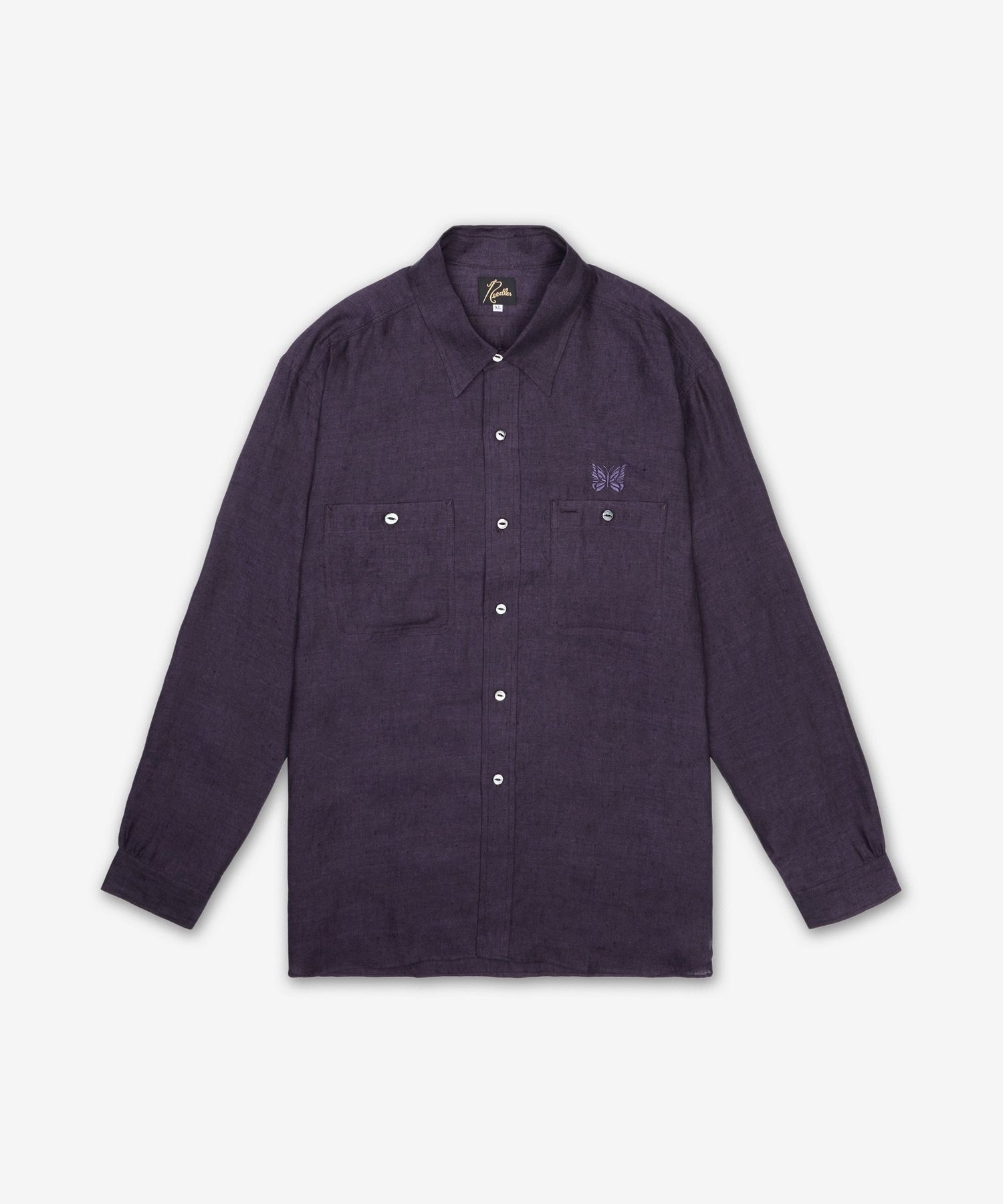 MUSINSA | NEEDLES Linen Chambray Work Shirt - Purple / QV291PURPLE