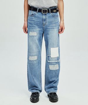 15 패치워크 & 디스트레스드 데님 팬츠