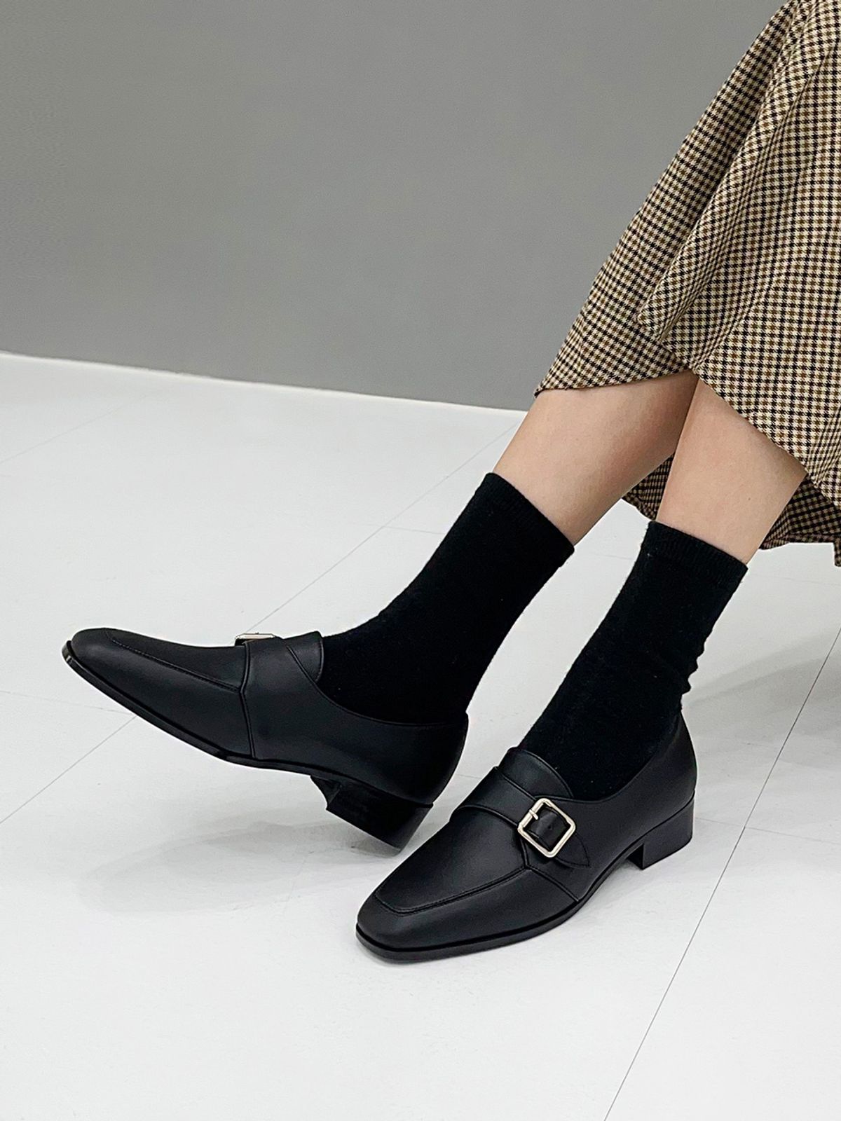 오드리(ODR) 몽클 스트랩 로퍼_black 3cm ODR219097
