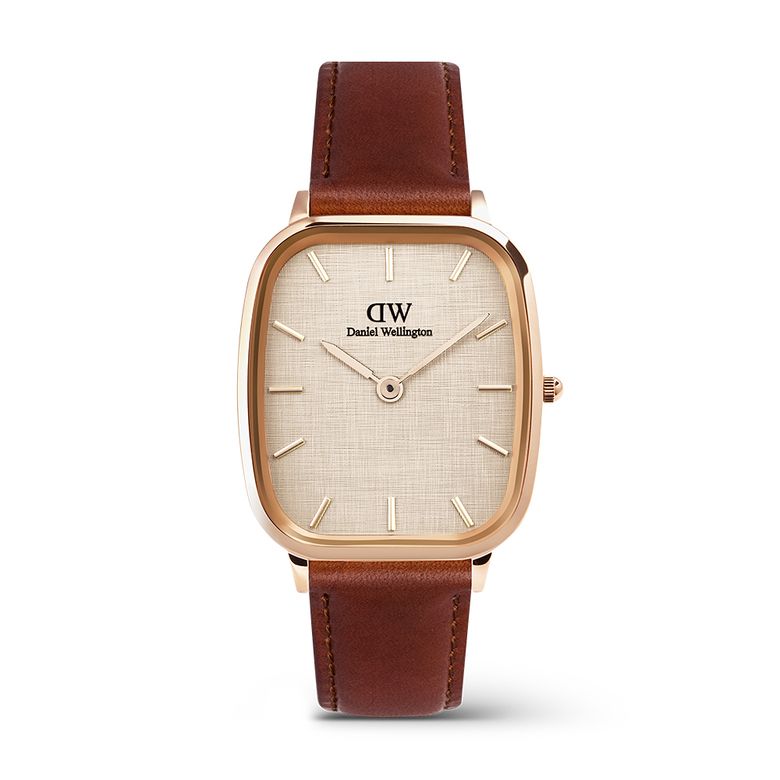 MARLON ST MAWES LINEN 로즈골드 브라운 레더워치