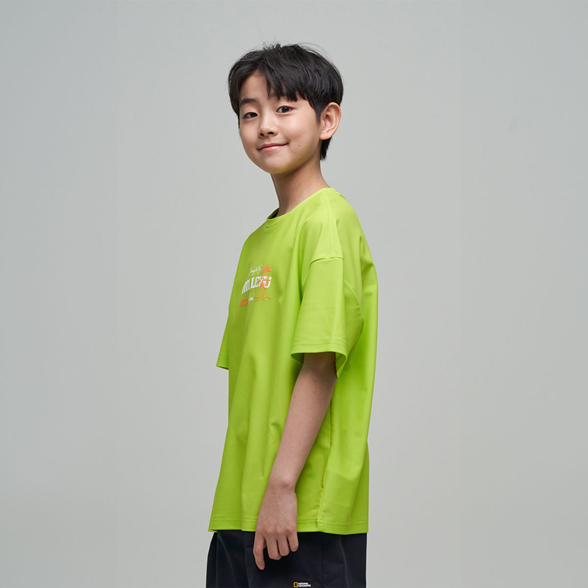내셔널지오그래픽 키즈(NATIONAL GEOGRAPHIC KIDS) K242URG520 데일리 워터 반팔티-2 LIME