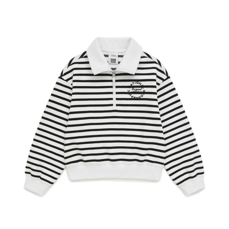 K241GSW030 여아 반집업 스트라이프 MTM IVORY