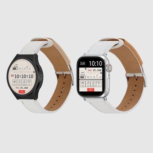 시그니처 링키퍼 3 비건 레더 애플워치 스트랩 5 울트라 4 SE2 울트라 6 호환 밴드 - White Jeans