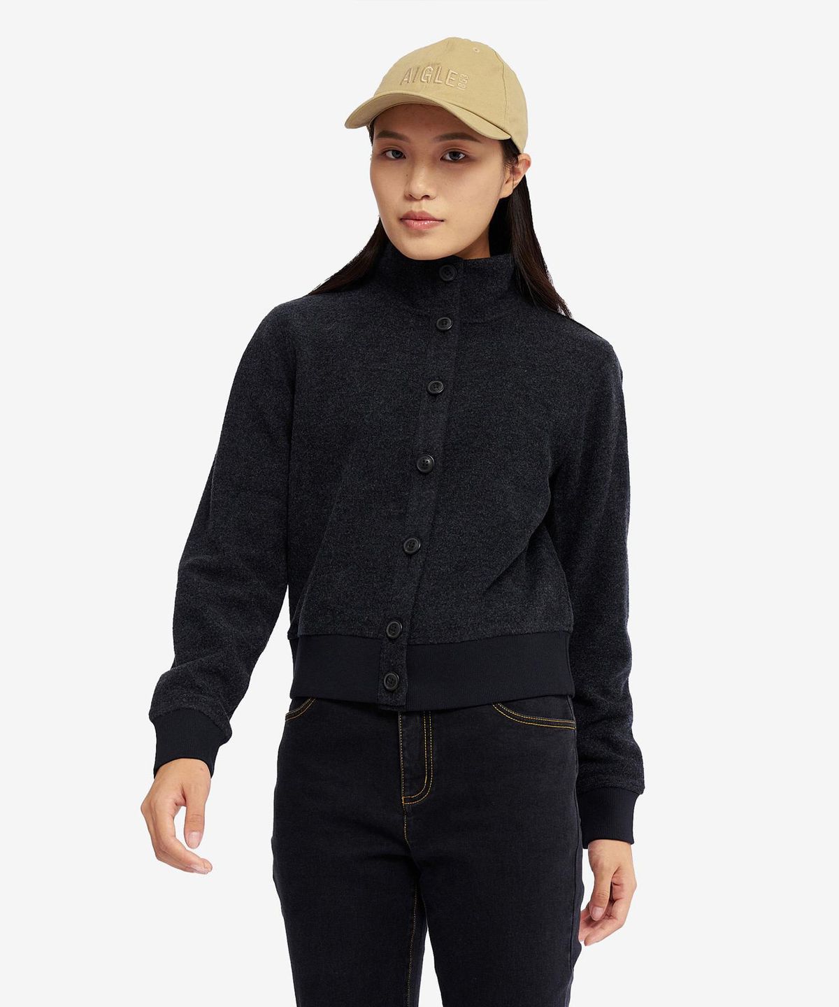 에이글(Aigle) 여성 하이넥 울 블렌드 플리스 AAW24WFLE011NOI