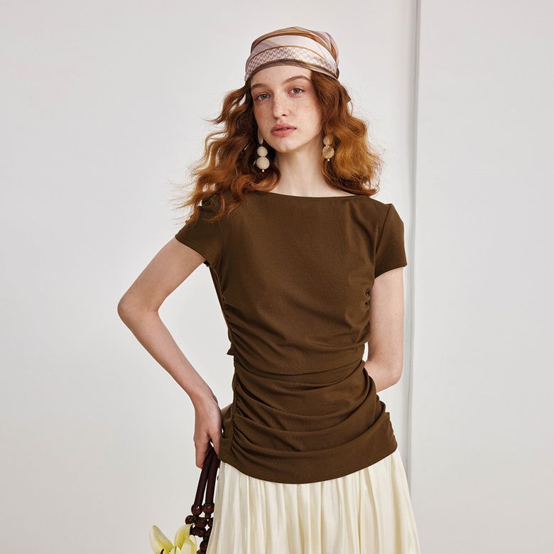 YY_Pleated pure desire top_2color