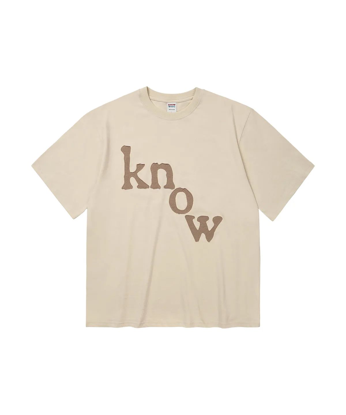 노우웨이브(KNOW WAVE) PATCH LOGO TEE KNT25006CRM (CREAM)