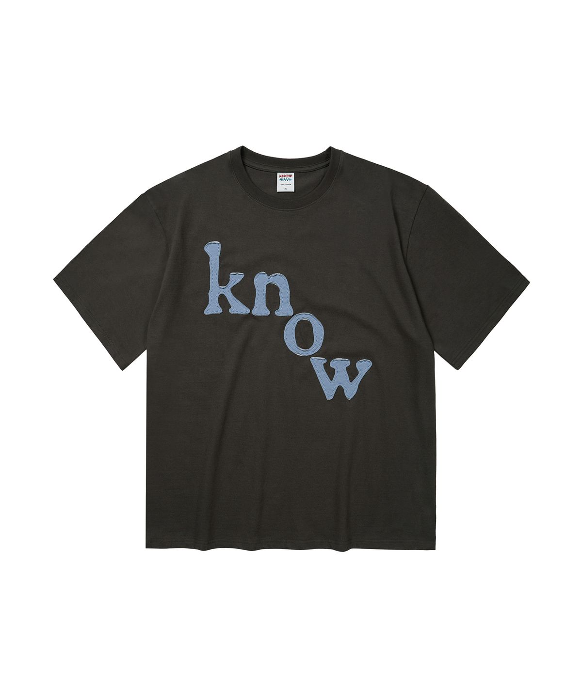노우웨이브(KNOW WAVE) PATCH LOGO TEE KNT25006CHC (CHARCOAL)