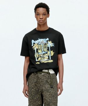 (에센셜) 유니섹스 팜트리 리조트 티셔츠 atb1408u(BLACK)