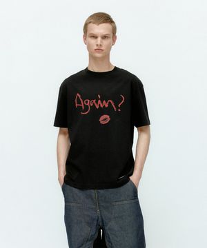 (에센셜) 유니섹스 어게인 립 티셔츠  atb1406u(BLACK)