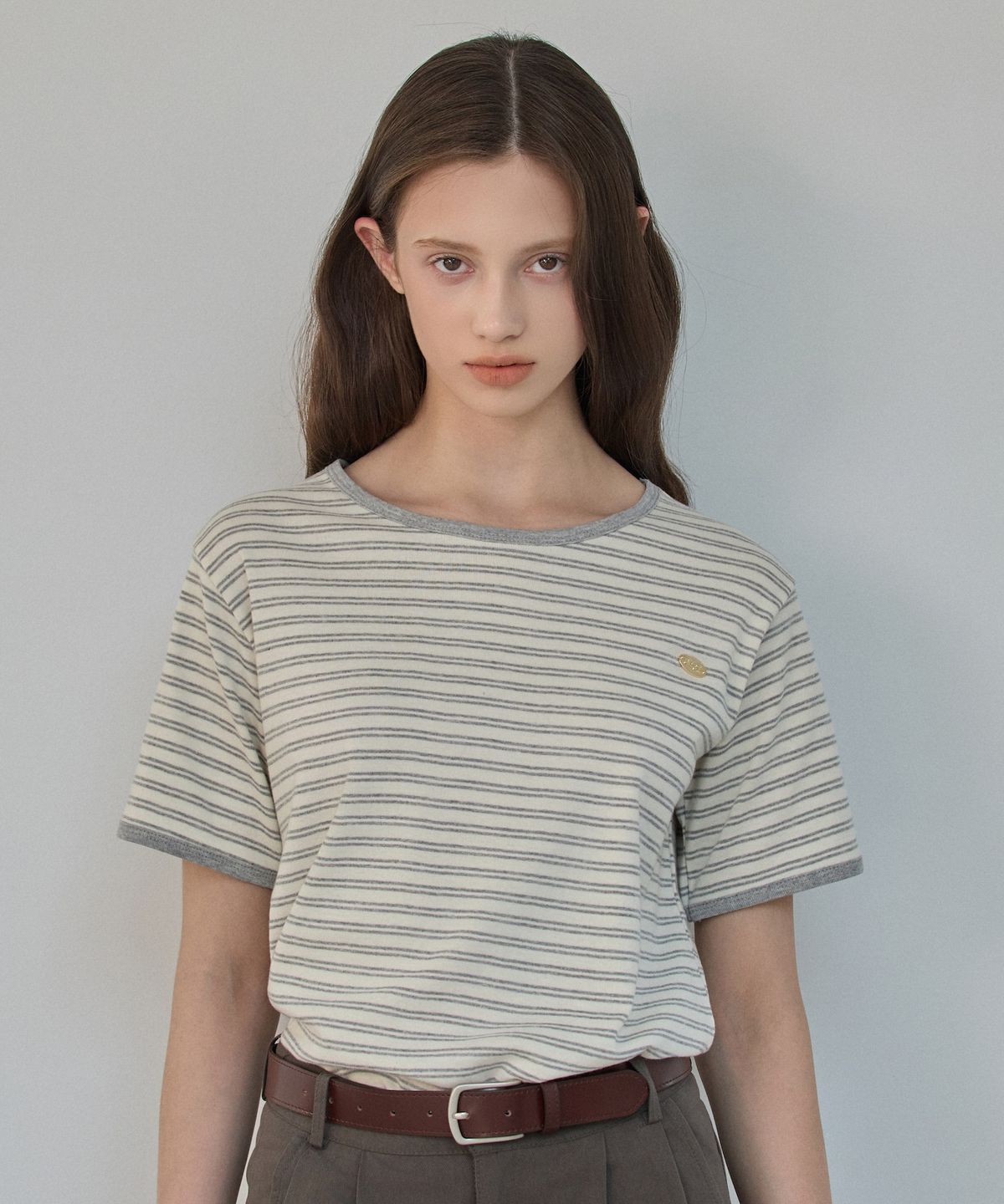 엘리오티(ELLIOTI) Stripe Half Ts_2Color