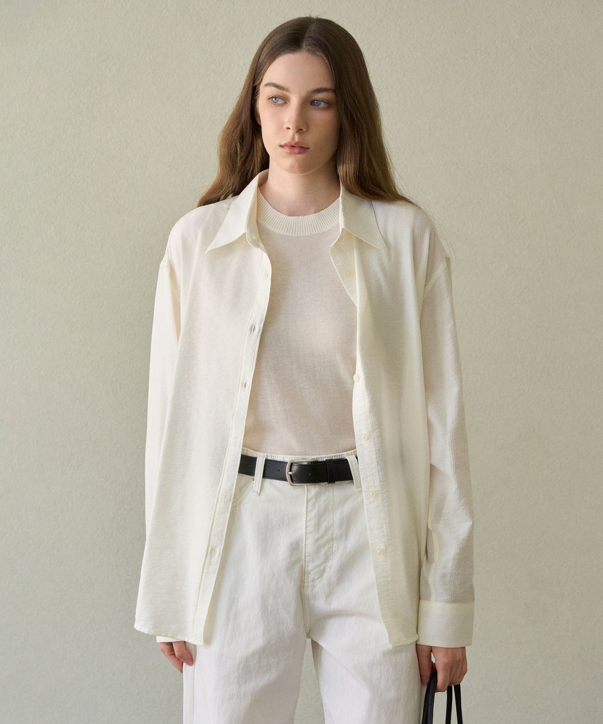엘리오티(ELLIOTI) Sheer Stripe Shirts_2Color