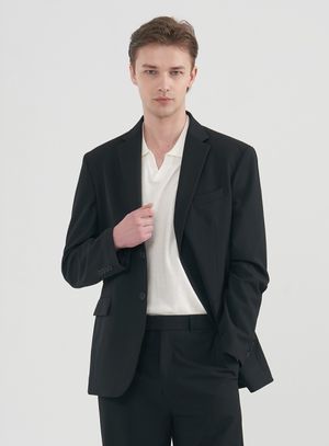 [M~5XL]컴포트 세미오버핏 블레이저_블랙