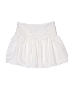 펄 플라워 버튼 펌킨 스커트