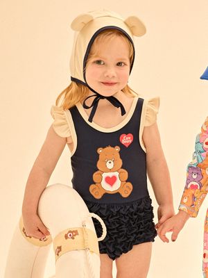 텐더하트베어 원피스 스윔수트(플랩캡세트)