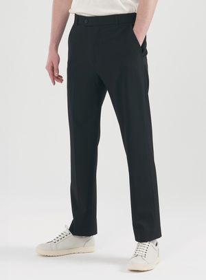 [M~5XL]컴포트  테이퍼드 하프밴딩 슬랙스_블랙