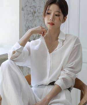 [2PACK] 포텐라이트 스크런치 SET 시스루 셔츠_52SH148