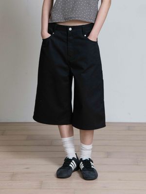 OAF LOGO BERMUDA PANTS, BLACK