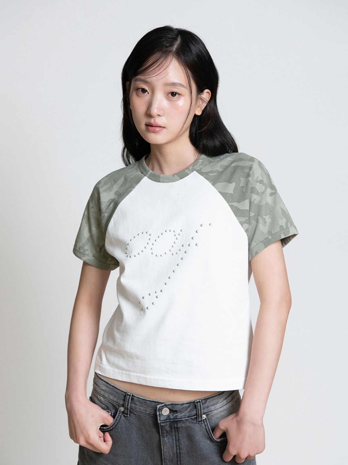 오피쉬(OAFISH) OAF CAMO RAGLAN T-SHIRT, KHAKI