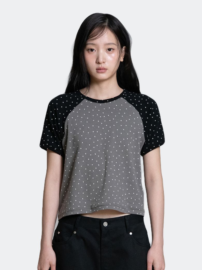 MINI STAR RAGLAN T-SHIRT, CHARCOAL