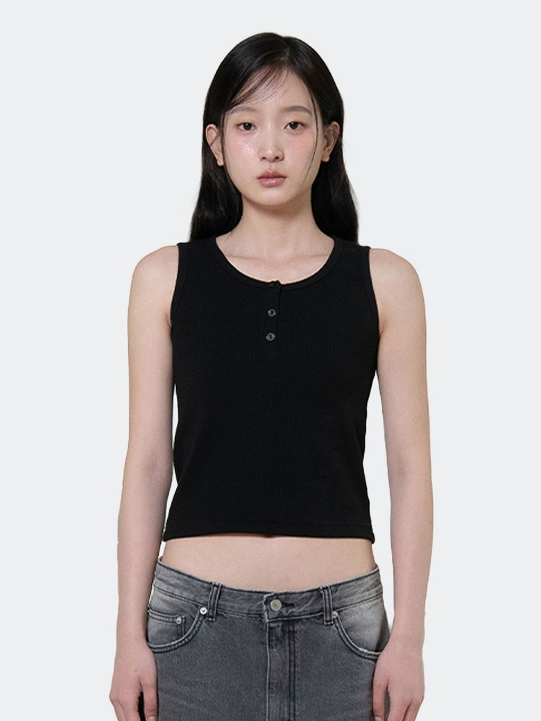 OAF HENLEYNECK SLEEVELESS, BLACK