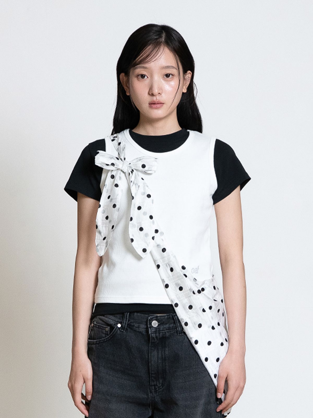 오피쉬(OAFISH) DOT TIE SHOULDER BAG, WHITE