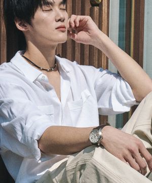 제니스 멀티 가죽 시계 - 화이트 / ST7508L-SSR