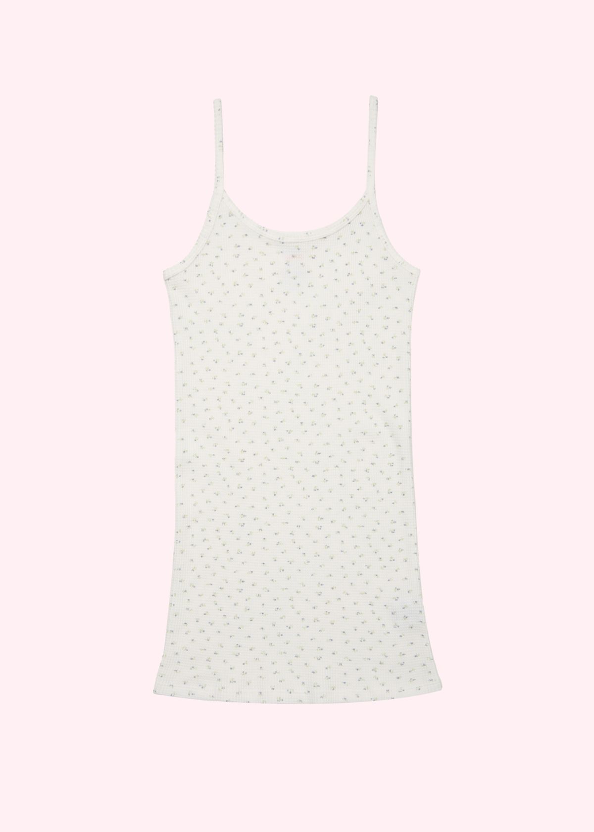 어텐즈(ATTENDS) Waffle sleeveless shirt (Flower)