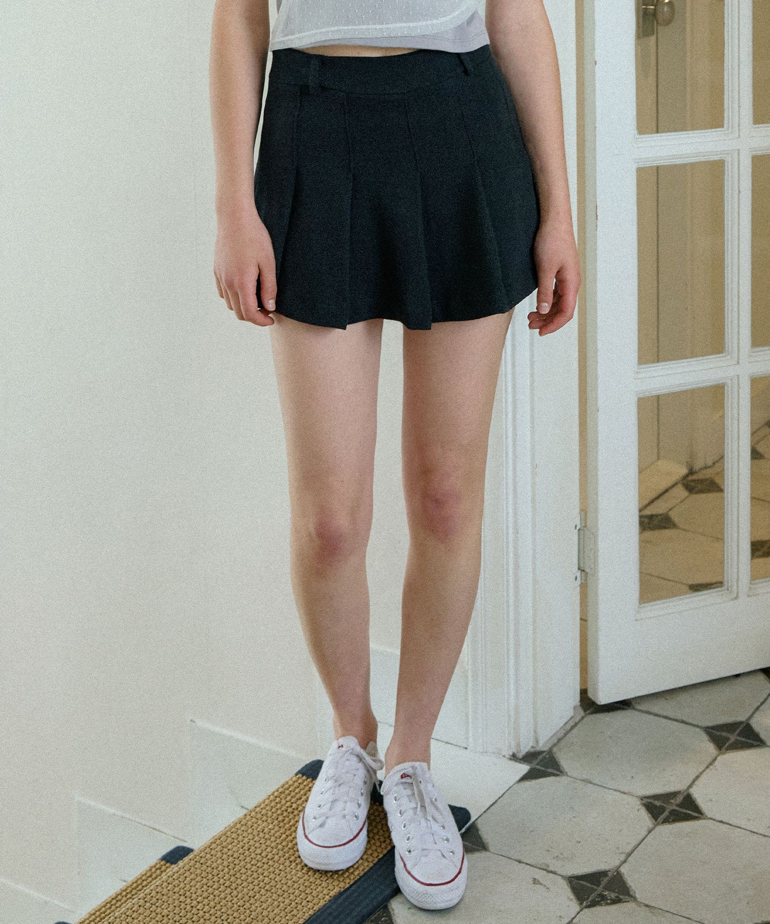 LETTER FROM MOON ♥ Miyu Pleats Mini Skirt /追跡付 MUSINSA | LETTER FROM MOON Miyu Pleats Mini Skirt (Black)