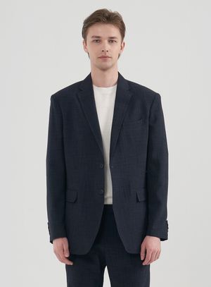 [M~5XL]린넨라이크 루즈핏 셋업 블레이저_네이비