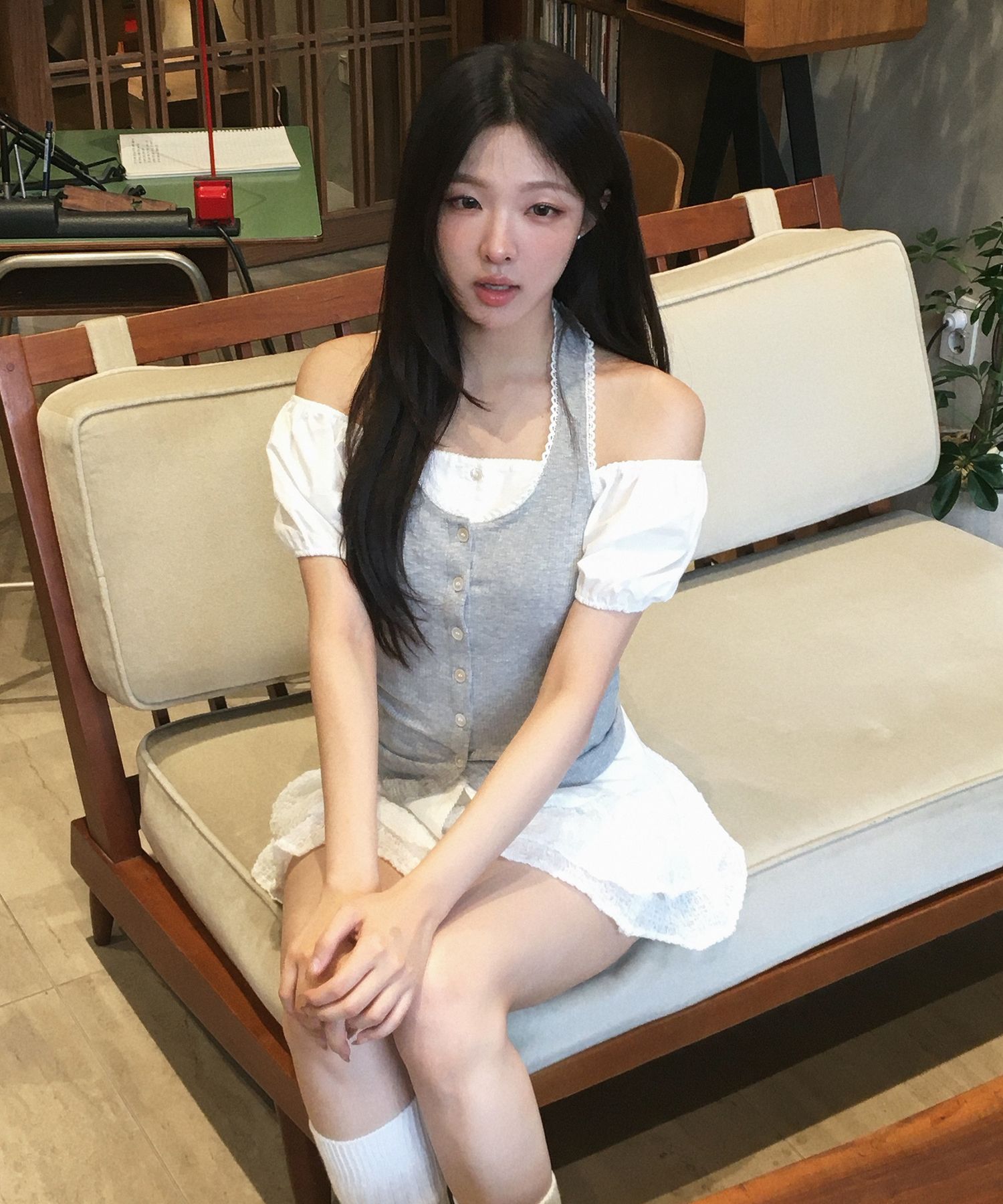 아일렛 캉캉이 미니 스커트 화이트 source detail 55