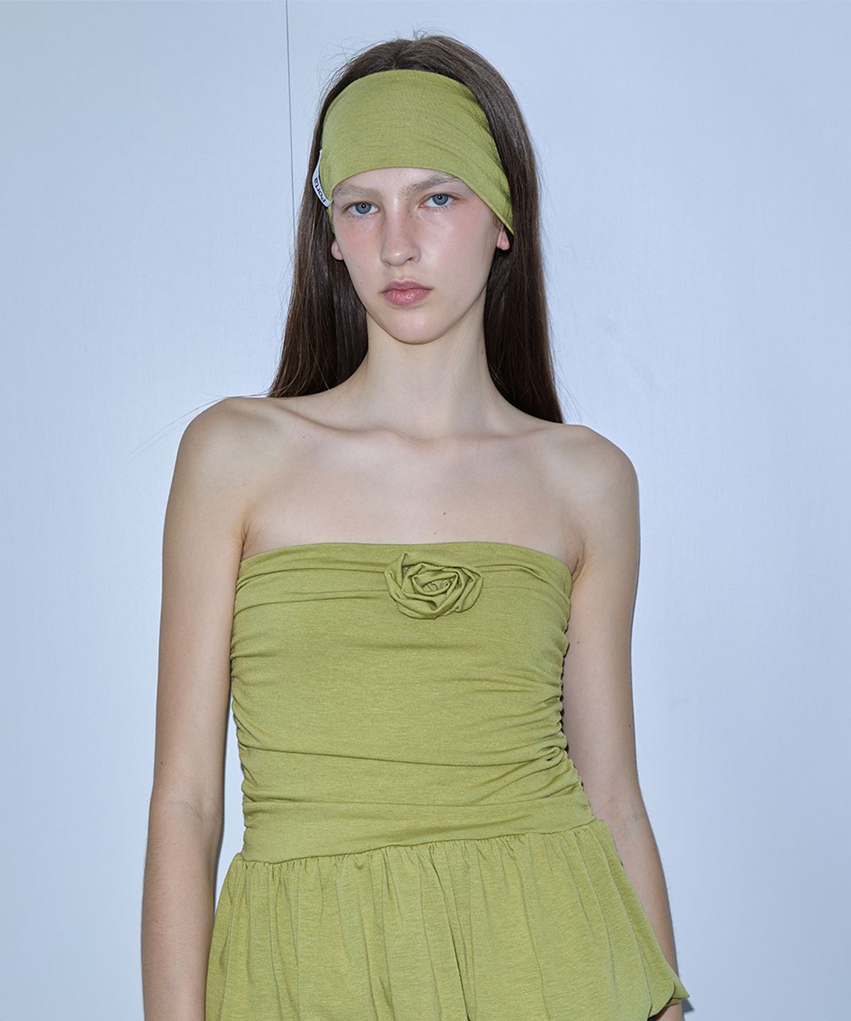 더포르타(THEPORTA) ESSENTIAL LOGO HAIR BAND, OLIVE