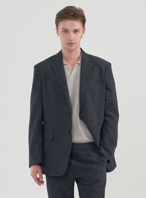 [M~5XL]린넨라이크 루즈핏 셋업 블레이저_그레이