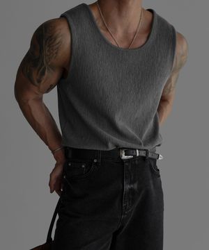 텍스처드 슬리브리스 [그레이]