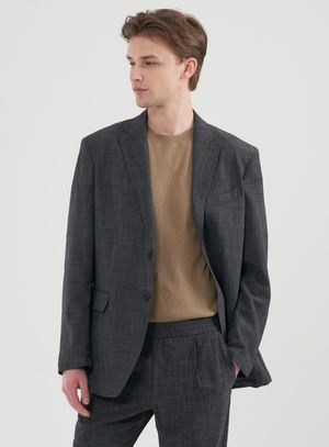 [M~5XL]린넨라이크 루즈핏 셋업 블레이저_카키