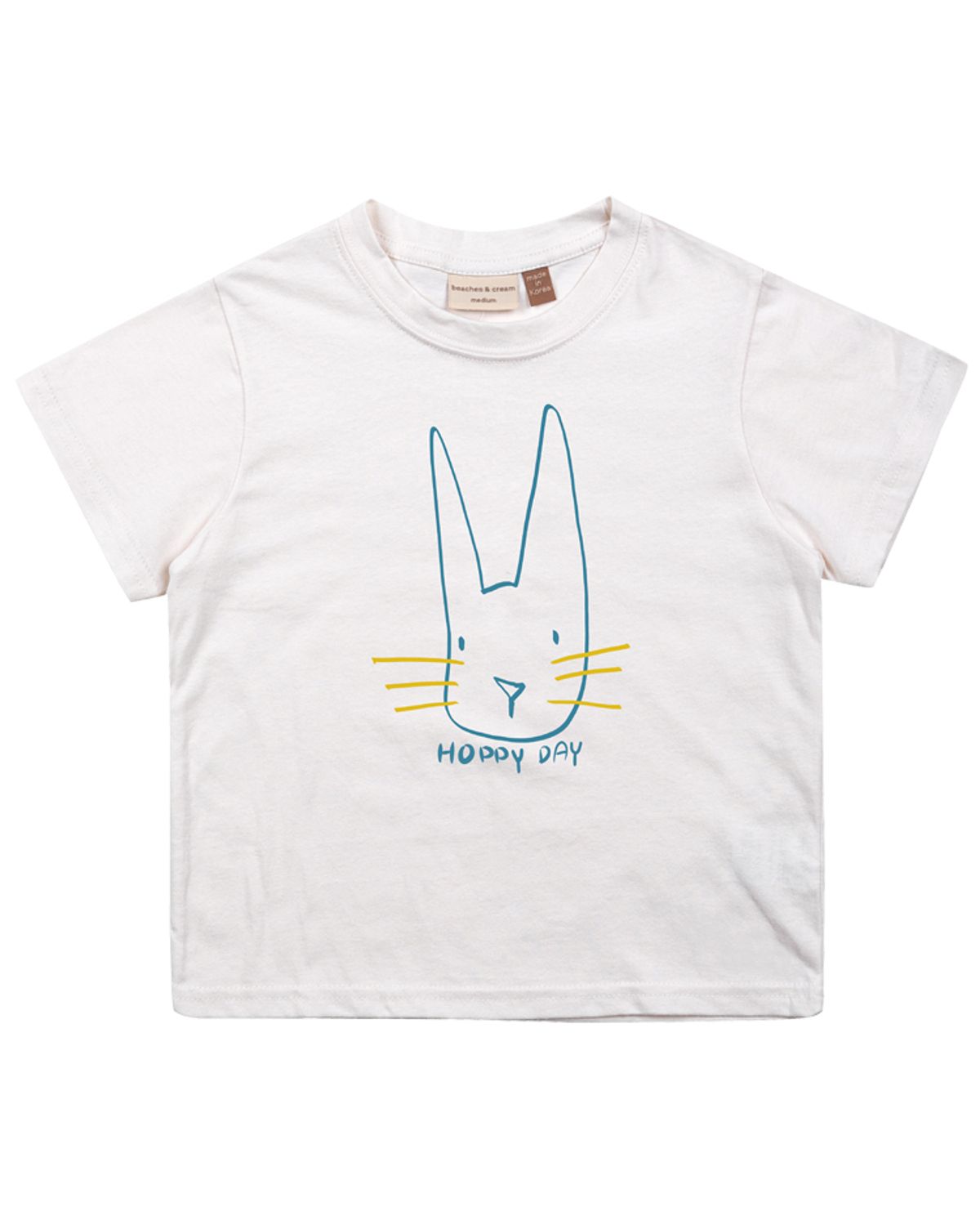 비치스앤 크림 키즈(BEACHESAND CREAM KIDS) 호피 데이 반팔 티셔츠-화이트(hoppy day Half-Sleeve T-shirt white)