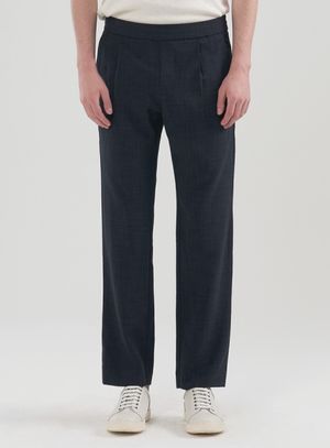 [M~5XL]린넨라이크  테이퍼드 셋업 밴딩 슬랙스_네이비