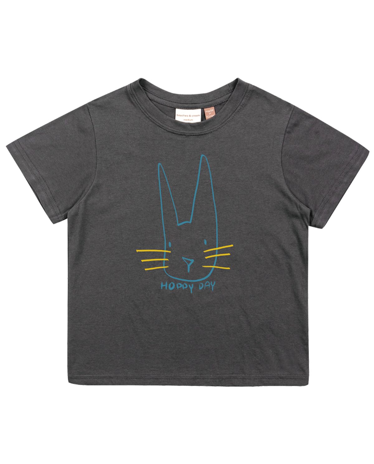 비치스앤 크림 키즈(BEACHESAND CREAM KIDS) 호피 데이 반팔 티셔츠-차콜(hoppy day Half-Sleeve T-shirt charcoal)