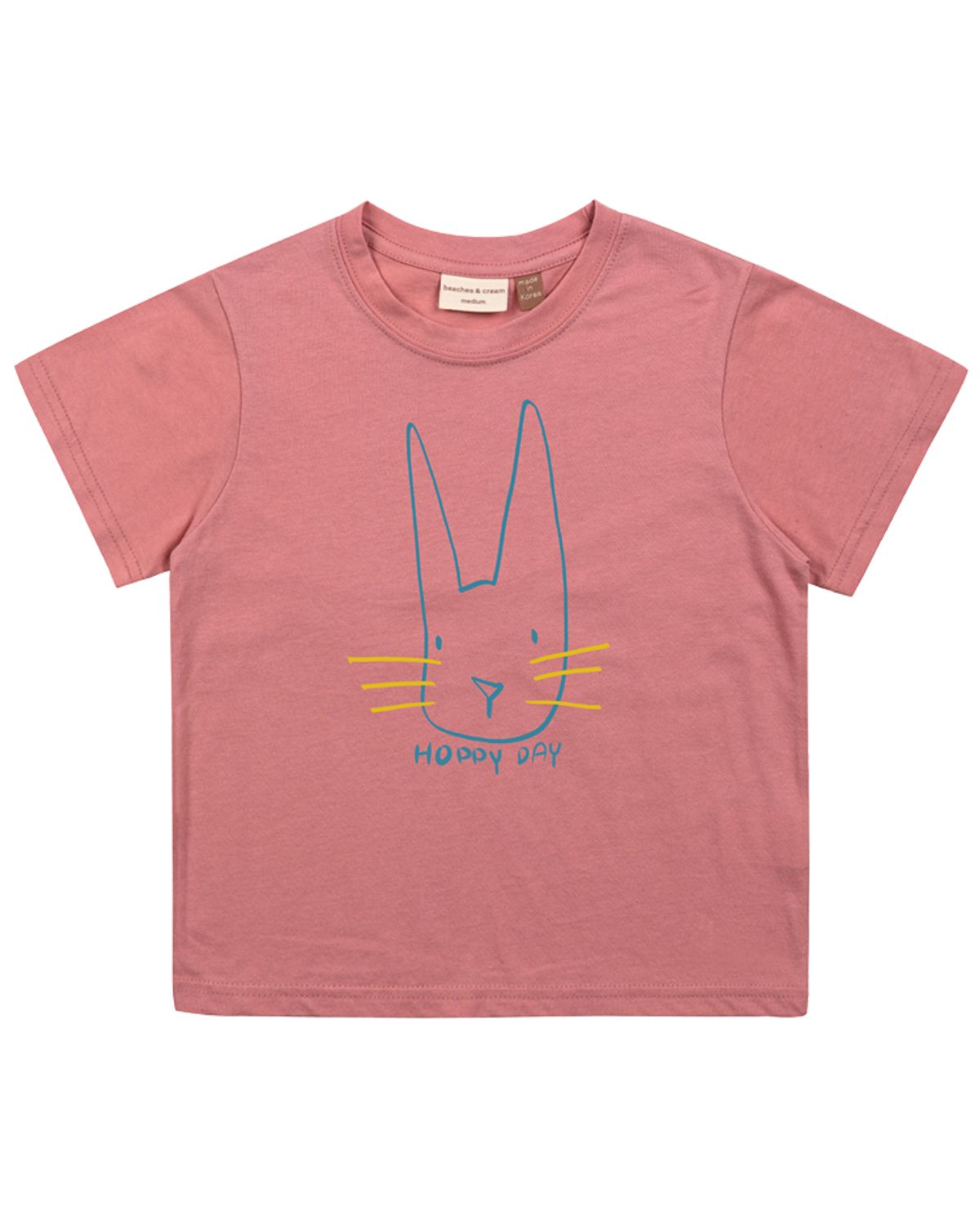 비치스앤 크림 키즈(BEACHESAND CREAM KIDS) 호피 데이 반팔 티셔츠-인디핑크(hoppy day Half-Sleeve T-shirt indi pink)