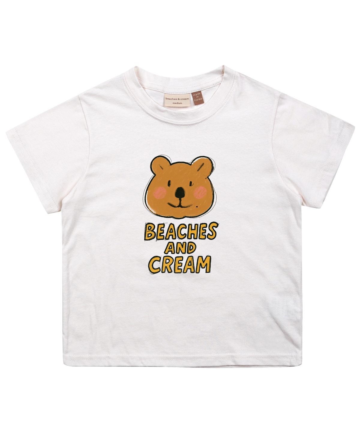 비치스앤 크림 키즈(BEACHESAND CREAM KIDS) 쿼카 반팔 티셔츠-화이트(Quokka Half-Sleeve T-shirt white)
