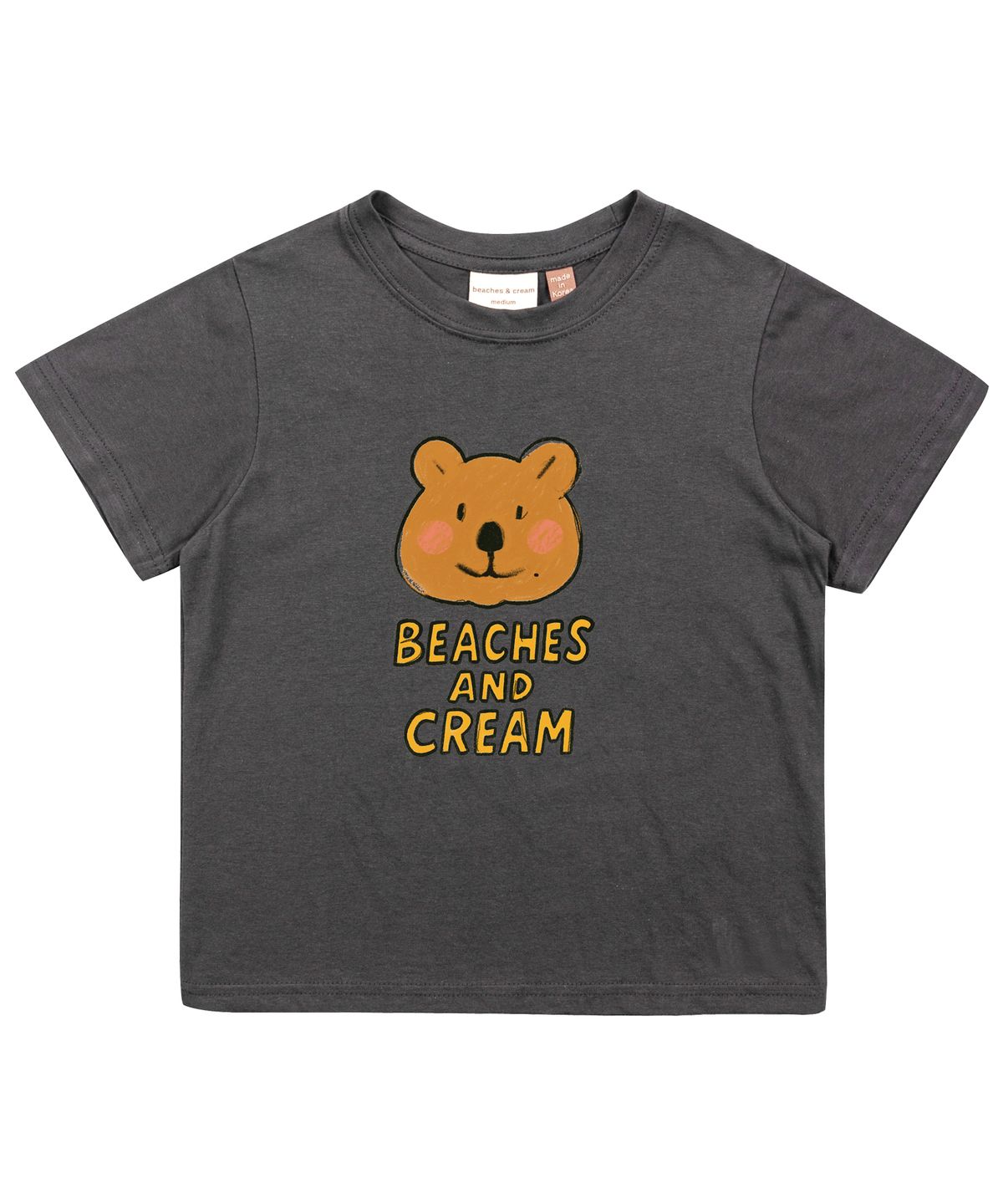 비치스앤 크림 키즈(BEACHESAND CREAM KIDS) 쿼카 반팔 티셔츠-차콜(Quokka Half-Sleeve T-shirt charcoal)