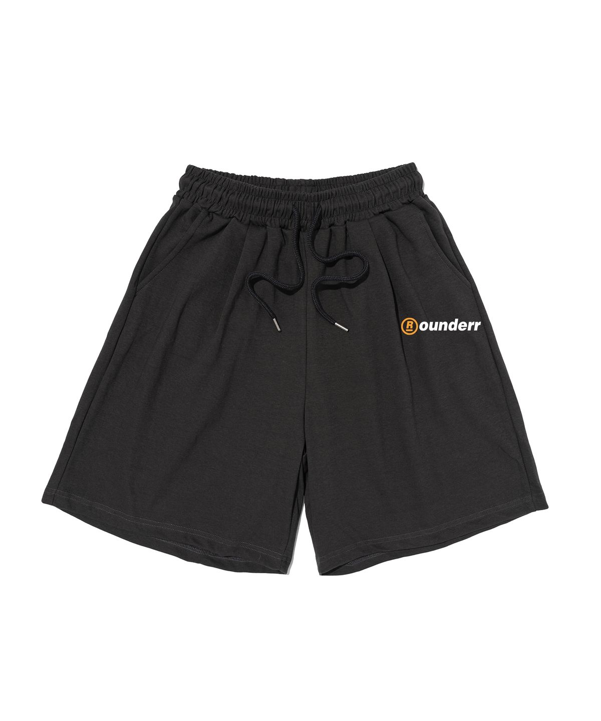 오언더알(OUNDERR) MINI 레터링 로고 하프 팬츠 (차콜)