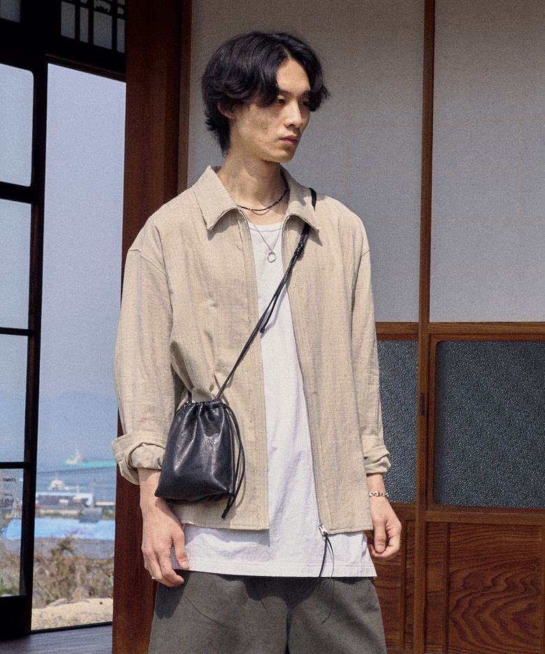 Zipped Shirt - Beige Check