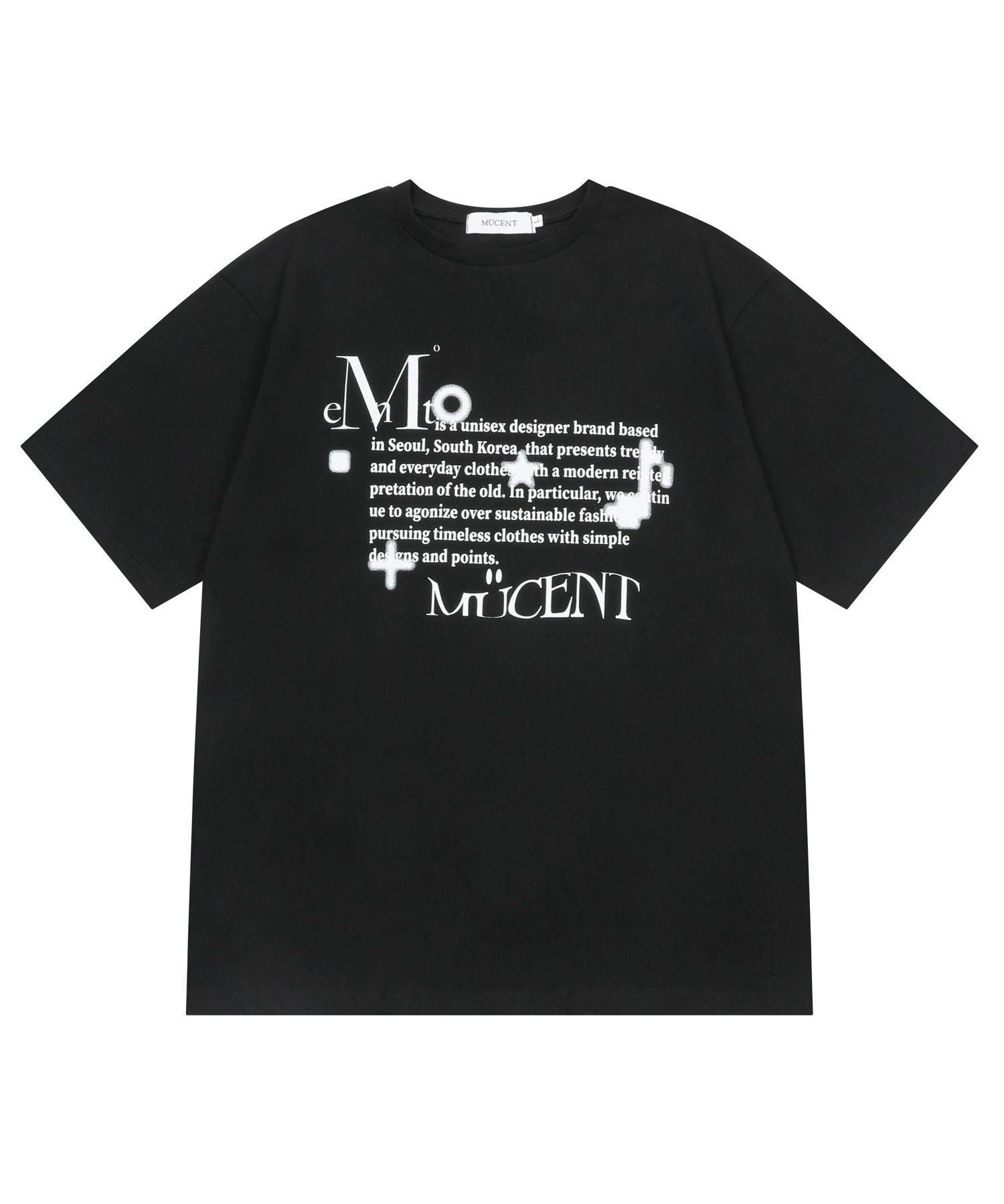 MUSINSA | MUCENT Tones Music Lettering Short Sleeve T-Shirt