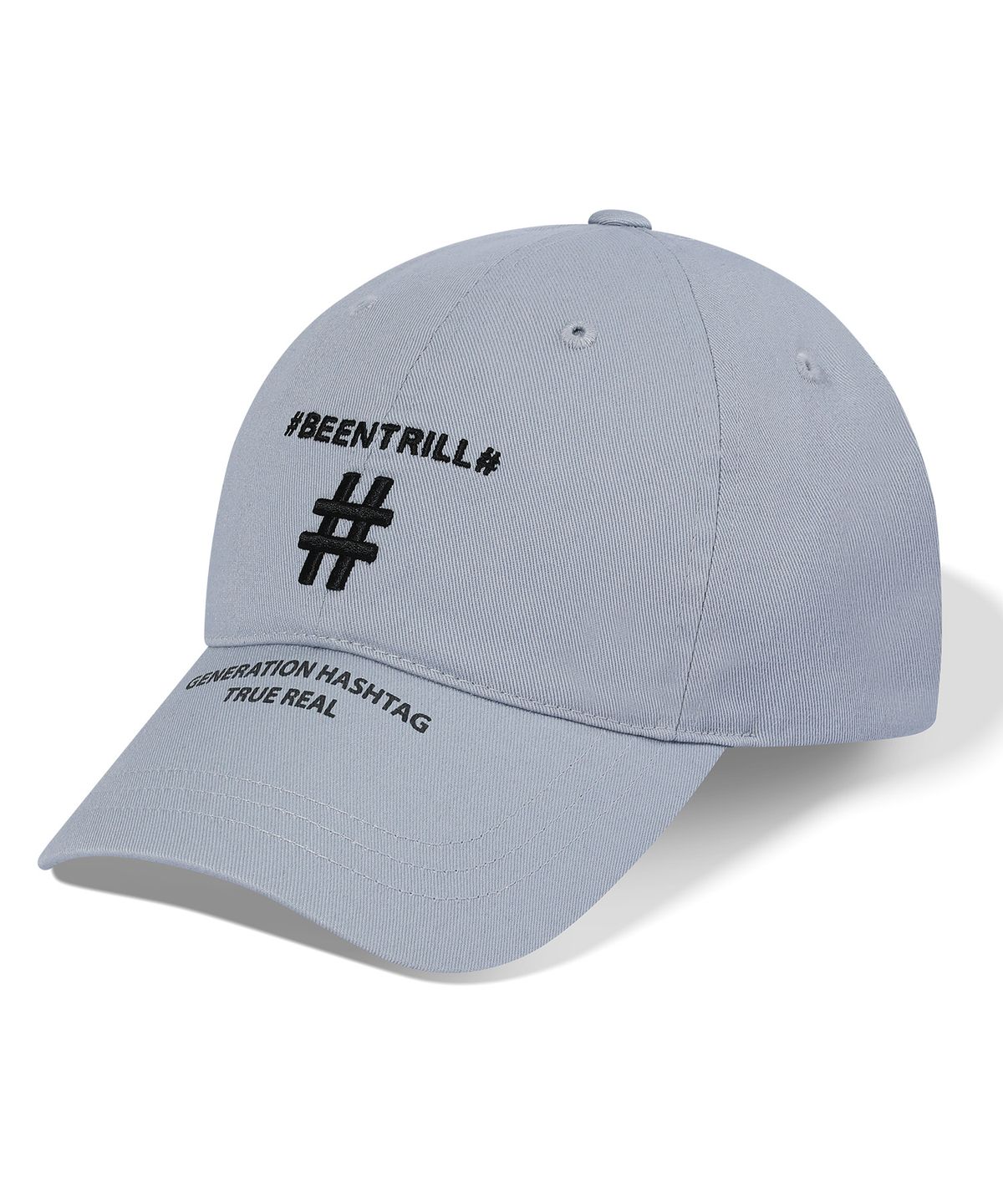 빈트릴(BEENTRILL) SHAKE SHAKE 해시태그 볼캡(애쉬 블루)