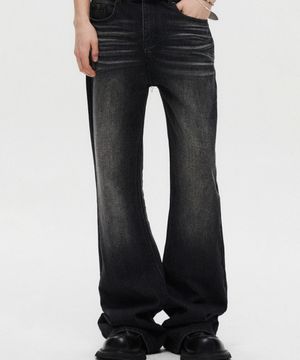 시그니처 플레어 데님 팬츠 빈티지블랙