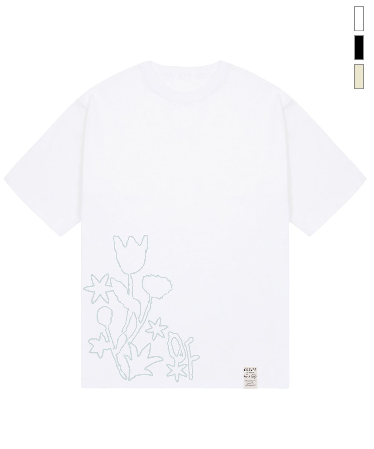 그레이버(GRAVER) [UNISEX]FLOWERS 반팔티_3color