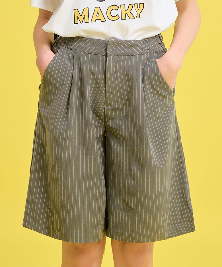 스트라이프 버뮤다팬츠 그레이
