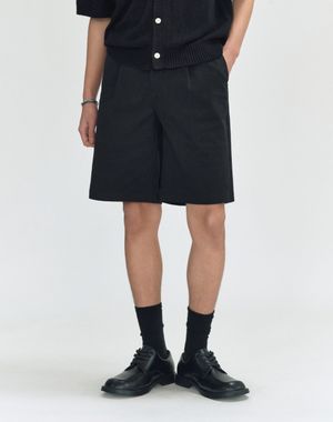 니톤 원턱 베이직 코튼 쇼츠 [블랙]