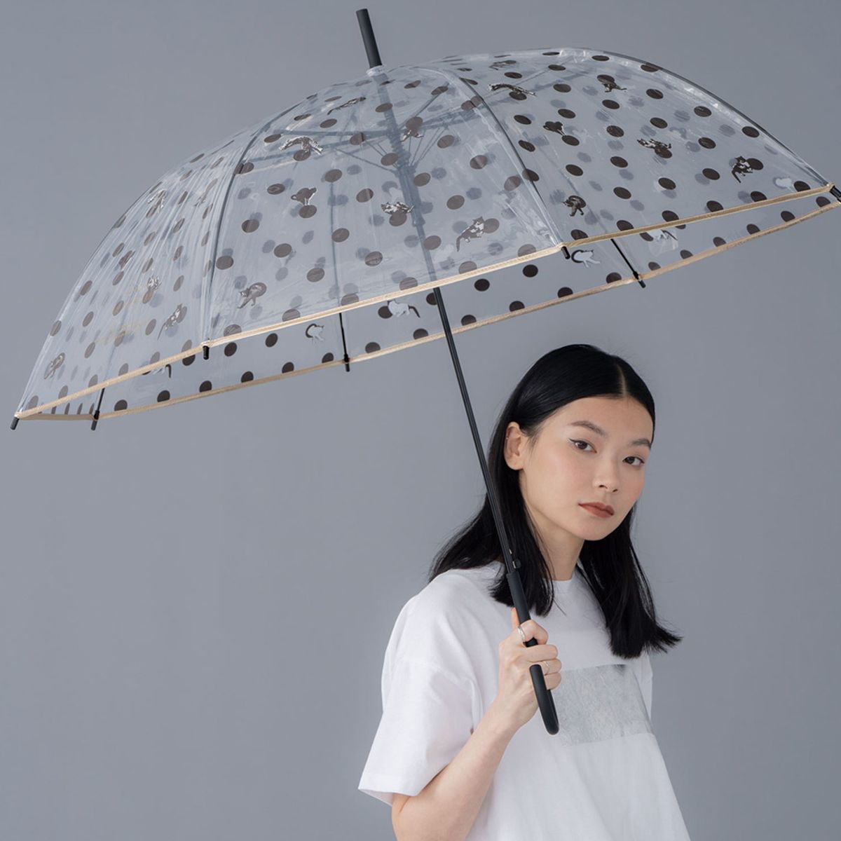 더블유피씨(W.P.C) 도트 냥브렐라 투명 장우산 PT-OM06-001